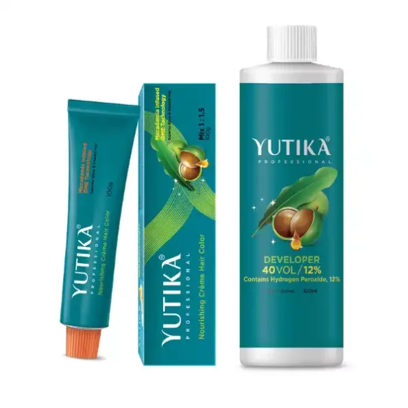 Yuthika Professional Creme Hair Color And Developer 9.0 Very Light Blonde Hair Colour 100g & Developer 40 Vol (12%) 150ml available on Herbkart