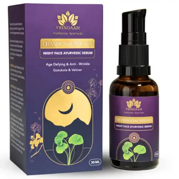 Vrindaam Chandrasaundraya Age Defying & Anti - Wrinkles Night Serum Face Serum, VrindaamNw-038-1.webp, VrindaamNw 038 1