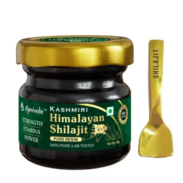 Agniveda Naturals Kashmiri Himalayan Shilajit Resin(Lab Tested) for Men, Gym, Stamina, Energy & Improved Health, Pure Shilajit/Shilajit Liquid, 20gm available on Herbkart