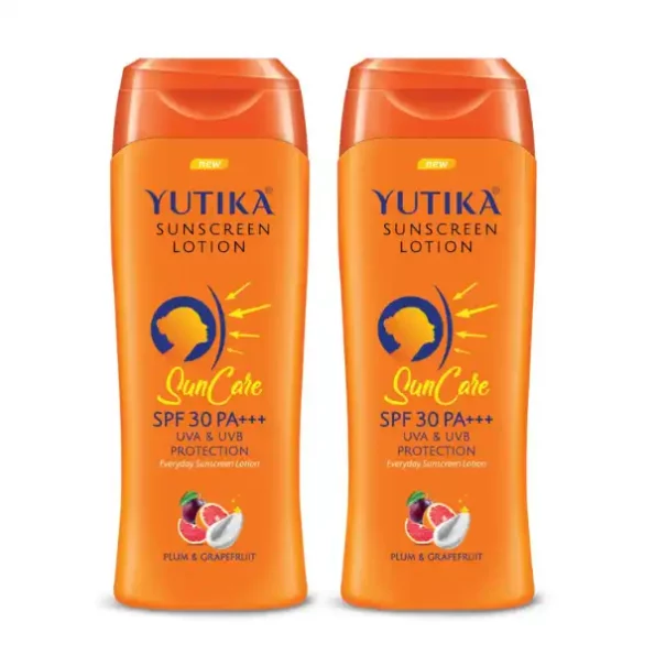 Yuthika Sunscreen Lotion SPF 30 PA+++ with UVA & UVB Protection, Sun Cream for All Skin Types 300ml available on Herbkart