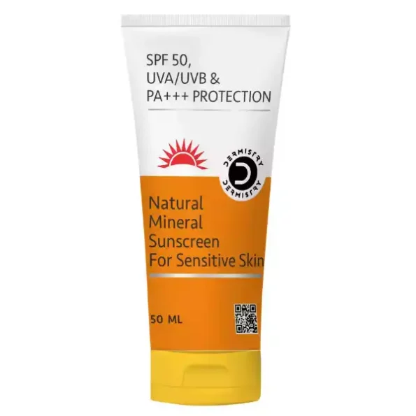 Dermistry Natural Mineral Sunscreen for Sensitive Skin & Children SPF 50 UVA UVB PA+++ Protection - 50ml, DermistrySMB-1.webp, DermistrySMB 1