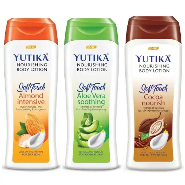 Yuthika Nourishing Body Lotion Long Lasting Bodylotion for Women & Men 300ml (Almond, Aloe Vera & Cooa Nourish) available on Herbkart