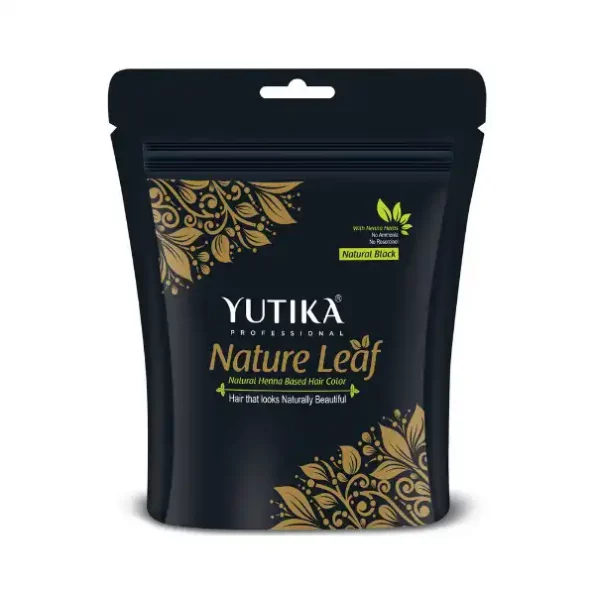 Yuthika Professional Nature Leaf Henna Based Hair Color with Henna Herbs Natural Black 30gm Pack of 5, 1085-YU-HBHC-30GM-BLK-ZIPPER-PK5-1.webp, 1085 YU HBHC 30GM BLK ZIPPER PK5 1