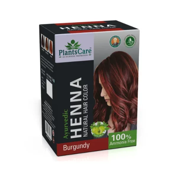 Plants Care Ayurvedic Henna Natural Hair Color Burgundy 240g, NOLPlantscareHennaBurgundy240g-1.webp, NOLPlantscareHennaBurgundy240g 1