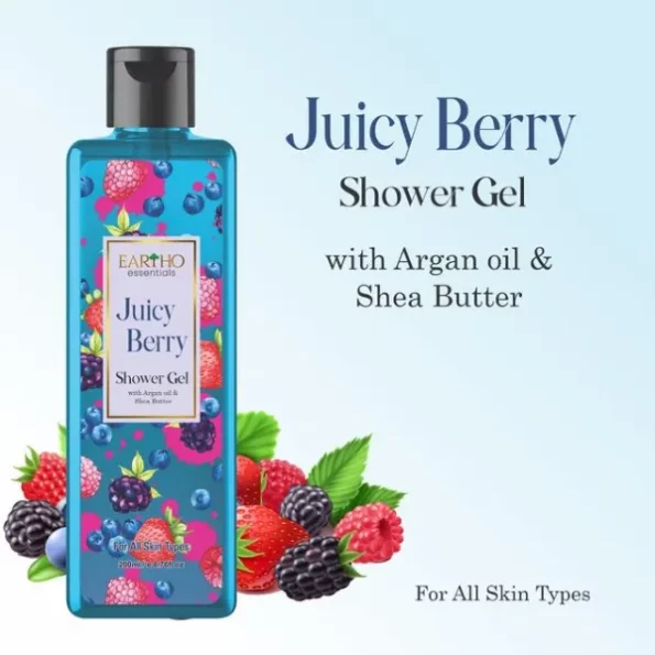 Eartho Essentials Juicy Berry Fusion Ayurvedic Shower Gel 200ml available on Herbkart