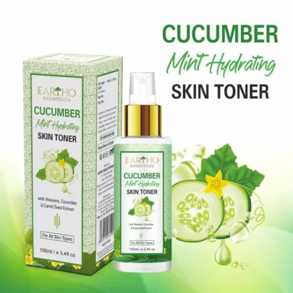 Eartho Essentials Cucumber Mint Hydrating Toner 100ml, NOLEECucumberToner100ml-1.webp, NOLEECucumberToner100ml 1