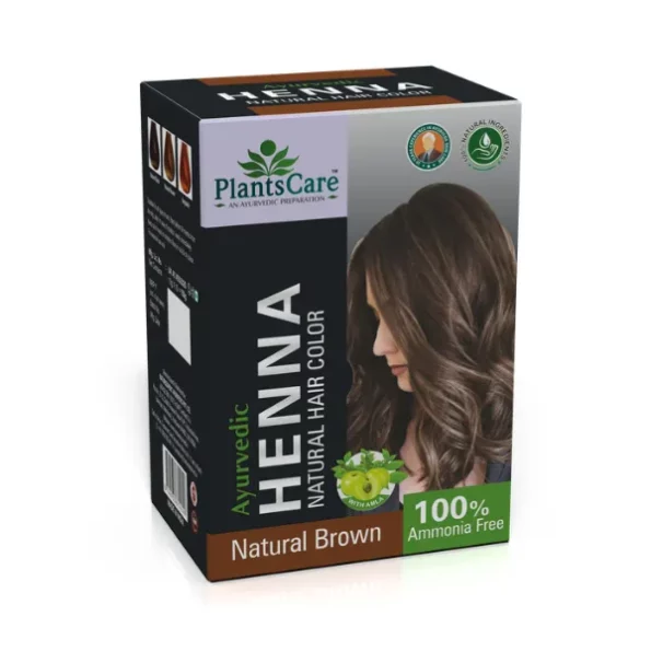 Plants Care Ayurvedic Henna Natural Hair Color Brown 240g, NOLPlantscareHennaBrown240g-1.webp, NOLPlantscareHennaBrown240g 1