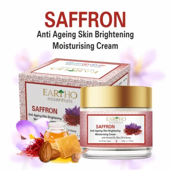 Eartho Essentials Saffron Anti Ageing Cream 50g, NOLEESSaffron50g-1.webp, NOLEESSaffron50g 1