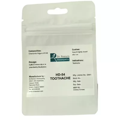 Dr Romas Homeopathy HD-54 Toothache (2 Bottles of 2 Dram) (16g)