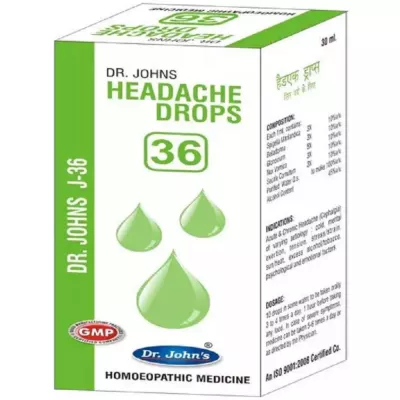Dr Johns J 36 Headache Drops (30ml)