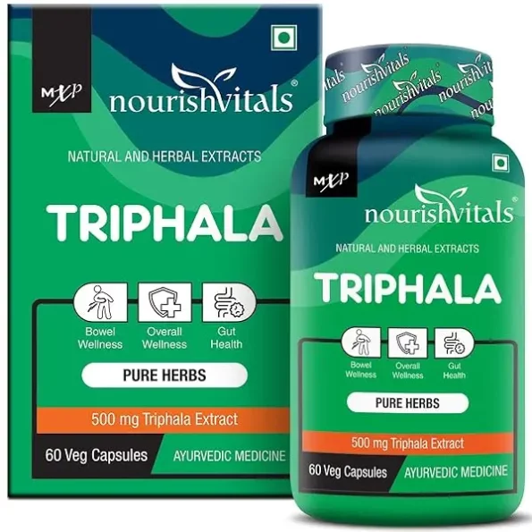 NourishVitals Triphala Pure Herbs, 500 mg Triphala Extract, Bowel Wellness, 60 Veg Capsules, 71sGrTFbg7L._SX600_.webp, 71sGrTFbg7L. SX600