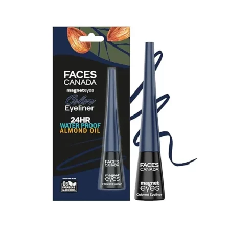 FACESCANADA Magneteyes Color Eyeliner Gel - Dazzling Blue,4 Ml|Glossy Finish|24Hr Long-Lasting|Waterproof|Smudgeproof|Precise Application|Intense Color Payoff|Almond Extract & Vitamin E