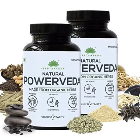 SAPTAMVEDA Natural Powerveda 120 Veg Capsules (60 * 2) available on Herbkart