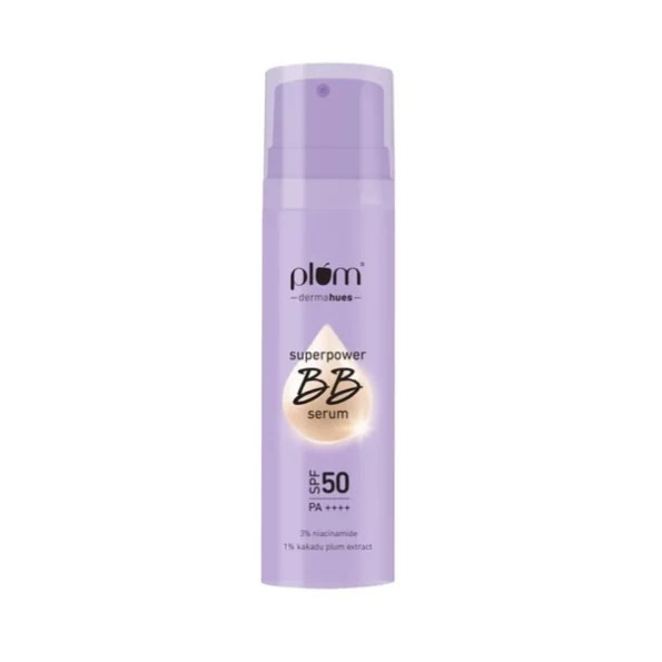 Plum Superpower BB Serum with SPF 50 PA ++++ 30 ml - 04 Almond available on Herbkart