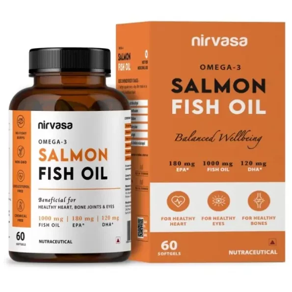 Nirvasa Omega 3 Salmon Fish Oil Capsules, 1000Mg Omega 3, 60 Softgels,, Herbkart8t7618FDKd5LrL.webp, Herbkart8t7618FDKd5LrL