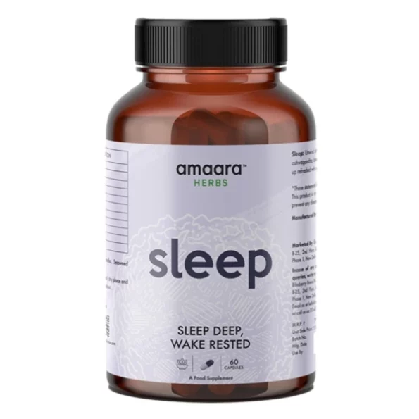 Amaara Herbs Sleep Capsules - 60 Veg Capsules (1 Month) available on Herbkart