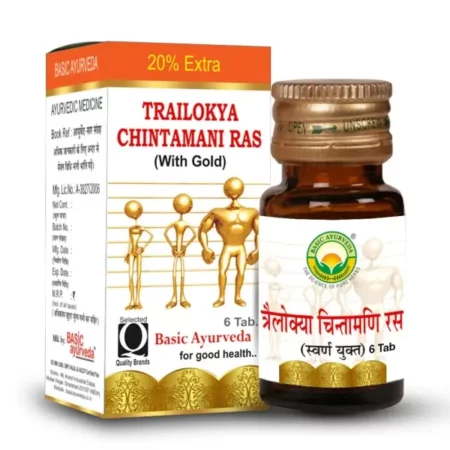 BASIC AYURVEDA Trailokya Chintamani Ras with Gold 6 Tablets |