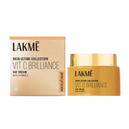LAKMÉ 9To5 1% Active Vitamin C+ Day Cream For Face | Face Cream For Bright, Glowing Skin | For Dry, Oily, Normal, Sensitive & Combination Skin | 50G