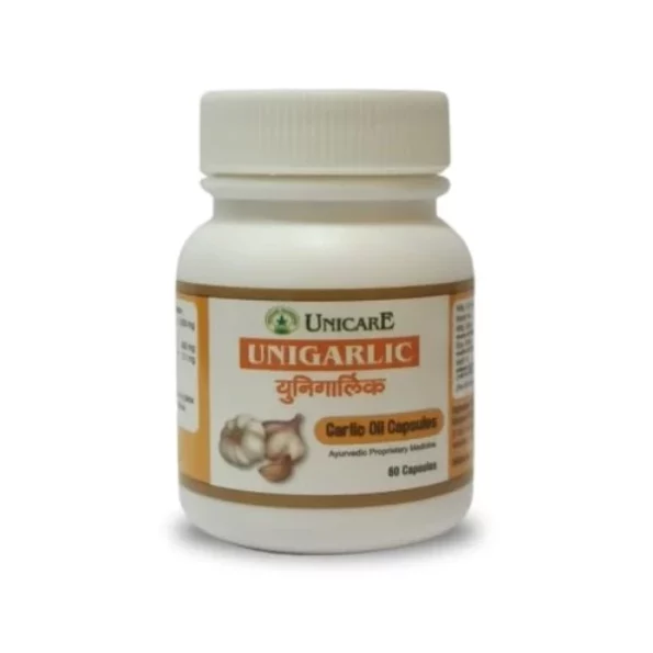 Unicare Remedies Unigarlic Beneficial For Blood Pressure (High/Low) Benefits in Cough, Cold - 60 Capsules, Herbkart8t731XclrKAITL.webp, Herbkart8t731XclrKAITL