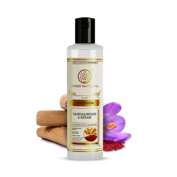 Khadi Natural Sandalwood & Kesar Moisturizer Herbal Moisturizer 210ml available on Herbkart