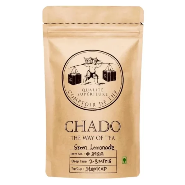 Chado Tea Green Lemonade Tea(2.5*15=37.5 g Pyramid Tea Bags), Makes 45 cups, 3 Infused, Fresh Green Tea, Herbkart8t761ltDD2YiTL.webp, Herbkart8t761ltDD2YiTL