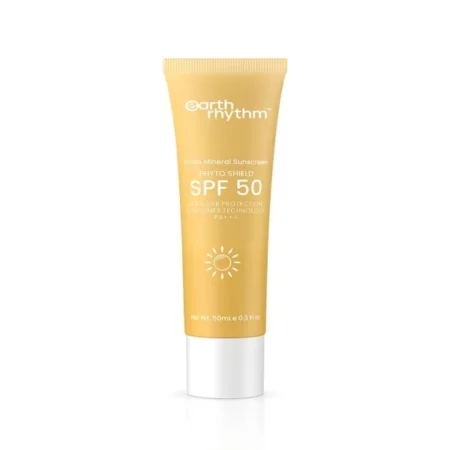 Earth Rhythm Matte Mineral Sunscreen SPF 50 with 9% Zinc Oxide for Daily Use | PA+++, Zero White Cast & Non-Sticky, Matte Finish | Men & Women | - 50ml