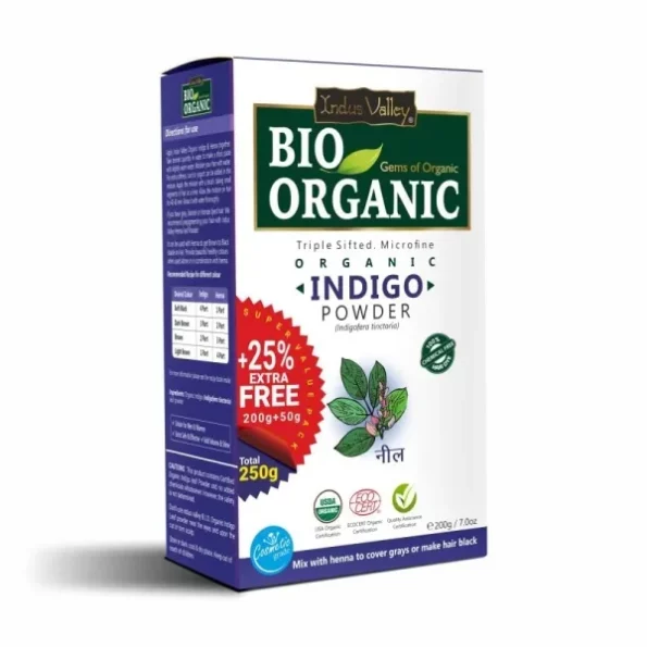 Indus Valley Bio Organic 100% Organic and Herbal Indigo Powder - 250g available on Herbkart