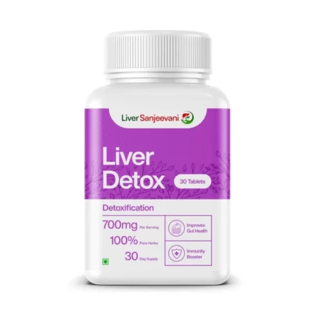 Liver Sanjeevani Liver ayurvedic Supplement -800mg herbs extract per servings liver care, Anti-inflammatory, Gut Health, Body Detox - 30 tablets (Liver Detox)