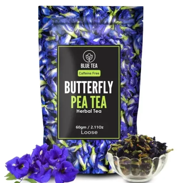 BLUE TEA - Butterfly Pea Flower Herbal Tea - 60Gram (200 Cups), Premium Zipper, Herbkart8t771k120gygm5L.webp, Herbkart8t771k120gygm5L