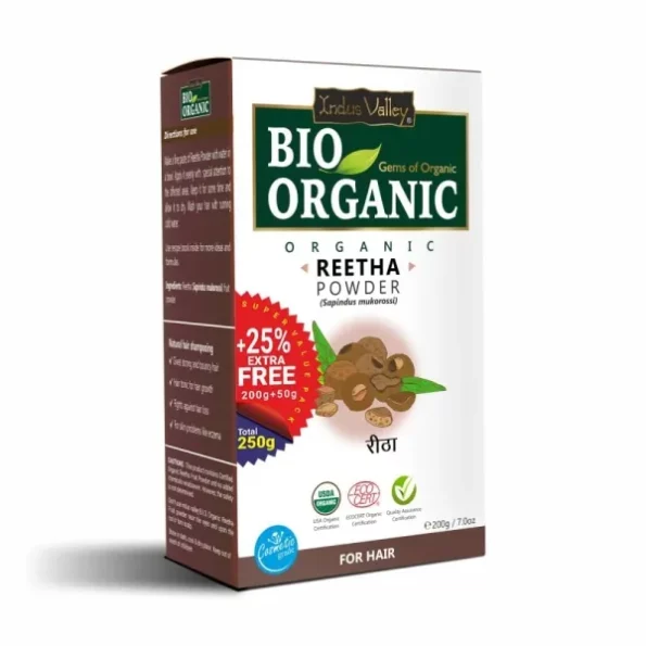 INDUS VALLEY Bio Organic Reetha Powder Sapindus mukorossi 100% Organic & Chemical Free Skin Cleanser - 250gm, Herbkart8t7512FRie9vXL.webp, Herbkart8t7512FRie9vXL