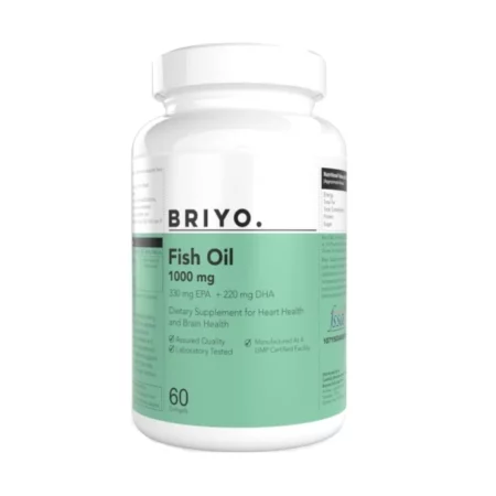 Briyosis Fish Oil 1000 mg (550 mg Omega 3) - 330 mg EPA & 220 mg DHA Per Softgel For Heart and Brain Health