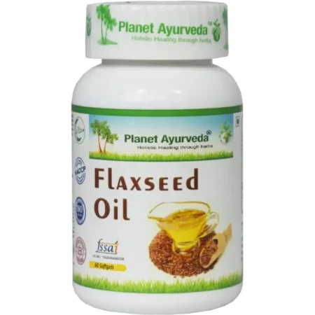 Planet Ayurveda Flaxseed Oil - 60 Capsules, Natural Source of Omega 3 Fatty Acid