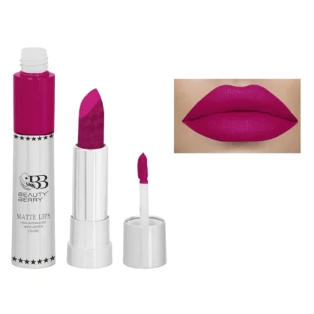 Beauty Berry Matte Lips 2 IN 1 Long Lasting Gloss Matte Lipstick (Magenta)