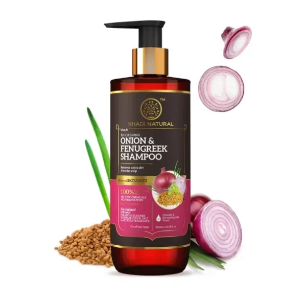 Khadi Natural Onion & Fenugreek Shampoo (Sulphate free) 310 ml available on Herbkart