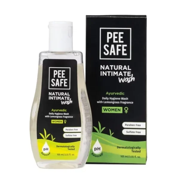 Pee Safe Intimate Wash For Women Natural Ayurvedic with Lemongrass Fragnance and 100% Alcohol-Free, 105ml, Herbkart8t761YgVhpye-L.webp, Herbkart8t761YgVhpye L