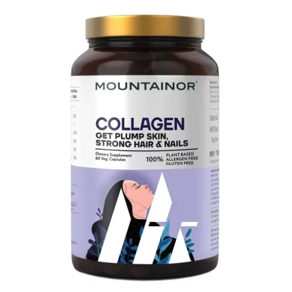 MOUNTAINOR Plant-Based Collagen Builder Capsules With Vitamin C & Biotin, 60 Veg Capsules available on Herbkart