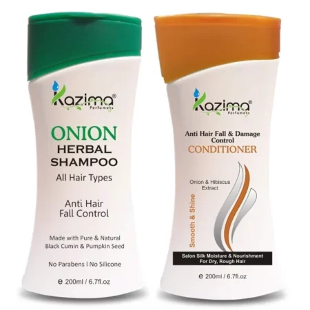 KAZIMA Combo of Onion Herbal Shampoo & Anti Hair fall & Damage Control Conditioner (Each 200ML)