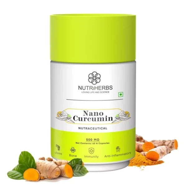 Nutriherbs Nano Curcumin Capsules, 500mg, 60 Capsules available on Herbkart