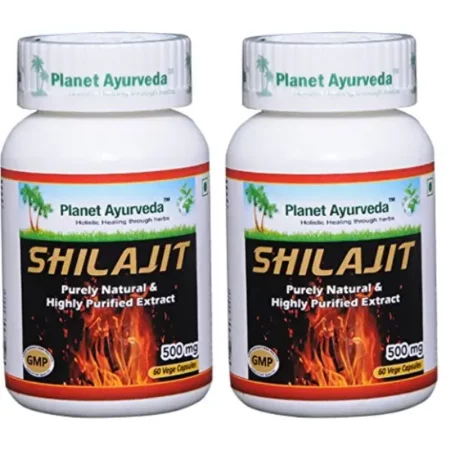 Planet Ayurveda Shilajit Capsules, 500mg Std. Extract, 2 Bottles