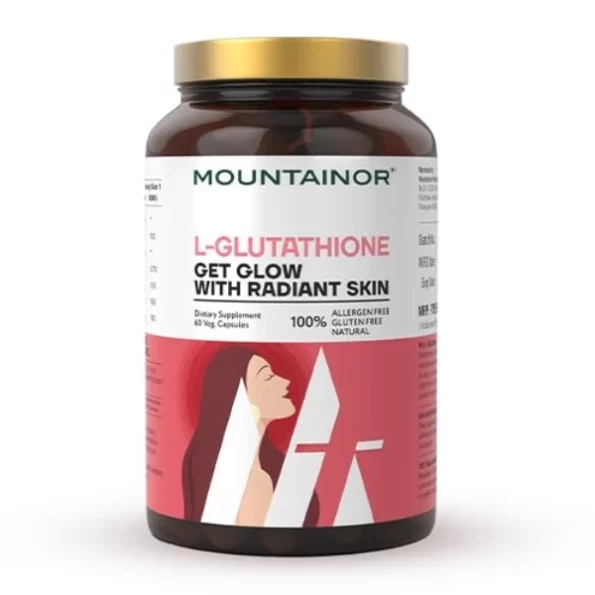 MOUNTAINOR L Glutathione 1000mg Capsule Supplement with Vitamin C (60 Caps) available on Herbkart