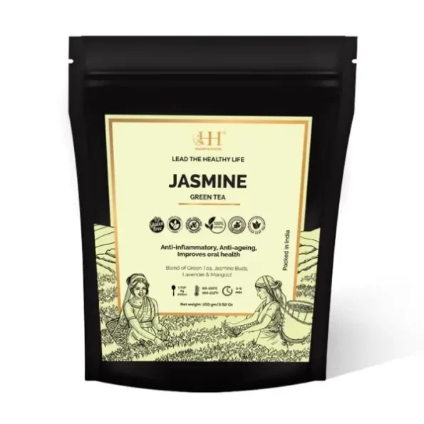 HEALTHY & HYGIENE Jasmine Green Tea 100g (250 cups), Herbkart8t751tex5lrvBL.webp,