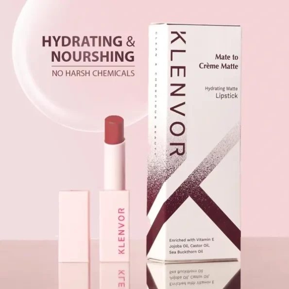 KLENVOR Cream Matte Hydrating Lipstick in 02 Ambitious (Peach Nude) - Vegan, Cruelty - Free,, Herbkart8t761TZ2vh-psL.webp, Herbkart8t761TZ2vh psL