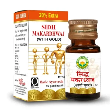 BASIC AYURVEDA Sidh Makardhwaj Ras With Gold & Pearl 12 Tablets | Ayurvedic Supplements For General Weakness