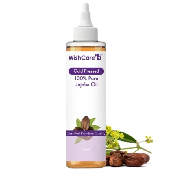 WishCare® Pure Cold Pressed Natural Unrefined Jojoba Oil - Moisturizer for Skin, Hair and Nails - 100 Ml available on Herbkart