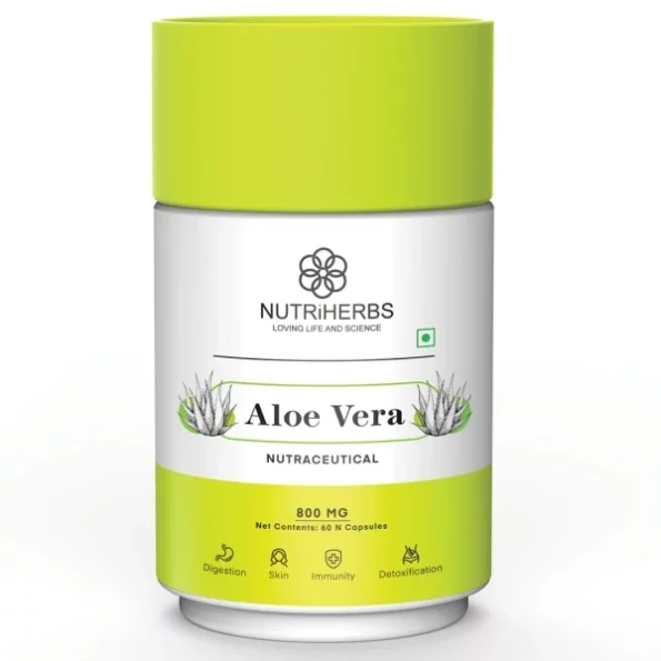 Nutriherbs Pure Aloe Vera Extract Capsules, 60 Capsules available on Herbkart