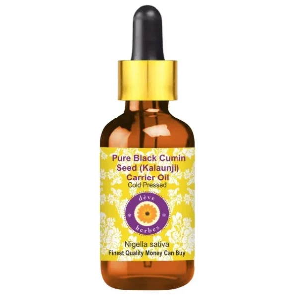 Deve Herbes Pure Black Cumin Seed (Kalaunji) Carrier Oil (Nigella sativa) with Glass Dropper Natural Therapeutic Grade Cold Pressed 30ml, Herbkart8t761JpkCbA-OL.webp, Herbkart8t761JpkCbA OL