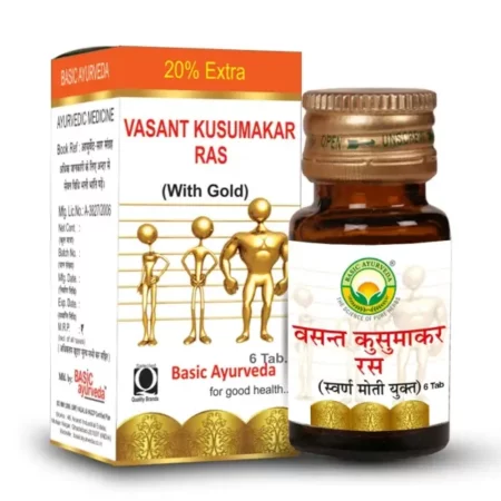 BASIC AYURVEDA Vasant Kusumakar Ras With Gold 6 Tablets |