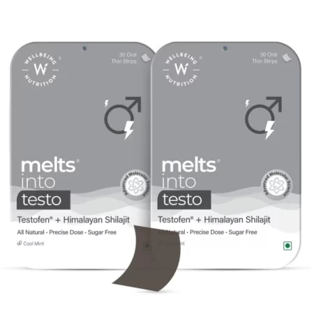 Wellbeing Nutrition melts Testo Power, Testofen, Himalayan Shilajit, Ginkgo biloba, 60 Oral Strips