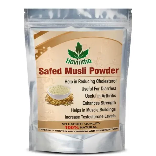 Havintha Natural Safed Musli Powder, White Safed Musli Root Powder for Help in Increase Strength, Vitality & Immunity - 100gm available on Herbkart