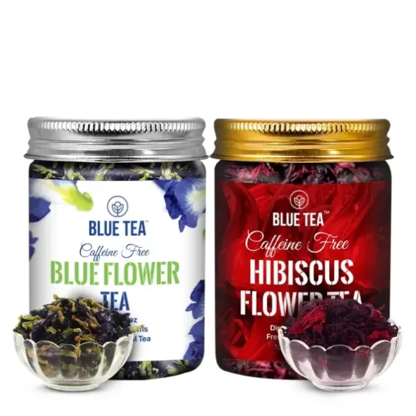 BLUE TEA - Combo Pack - Butterfly Pea Flower Tea & Hibiscus Flower Tea, 150g - 200 Cups, Herbkart8t761-KnJpVwAL.webp, Herbkart8t761 KnJpVwAL